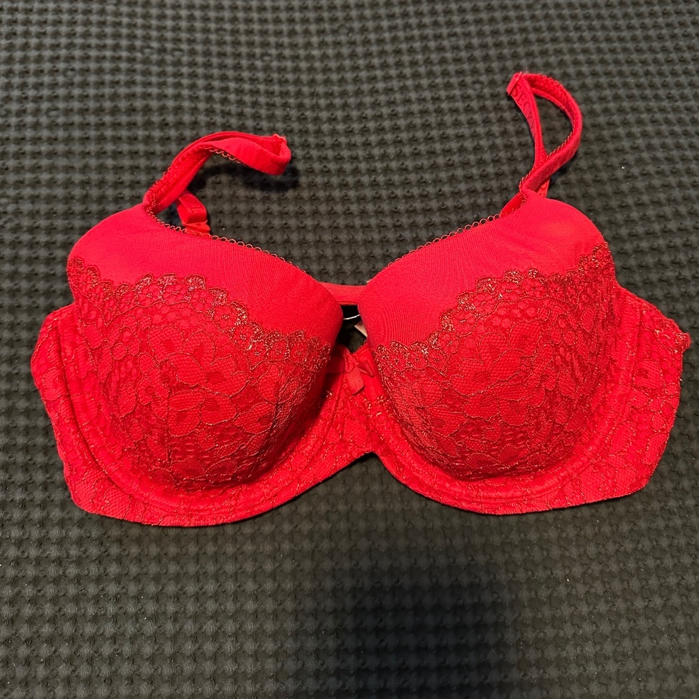 Red Lace Padded bra